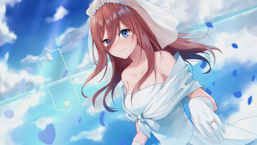 5-toubun_no_hanayome dress nakano_miku oenothera wallpaper wedding_dress