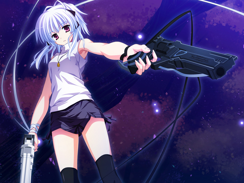 fortissimo//akkord:bsusvier game_cg gun kurobane_sayuki ooba_kagerou short_hair weapon