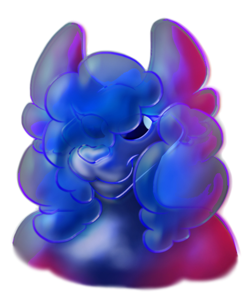 acacia_dune alpha_channel anthro blue_goo bluemette canid canine canis domestic_dog female goo_creature hair hi_res icon looking_at_viewer mammal slime smile solo translucent translucent_body