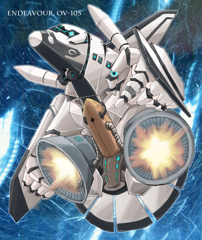 commentary_request highres mecha no_humans nyannyan-shion original photoshop_(medium) robot space_shuttle spacecraft