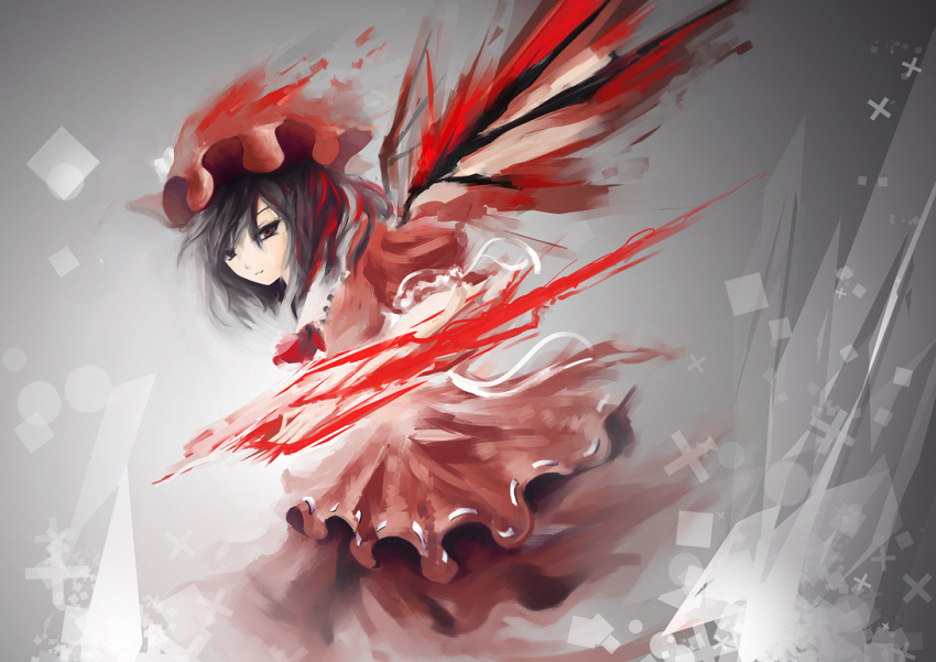 arufa black_hair hat red_eyes remilia_scarlet touhou wings