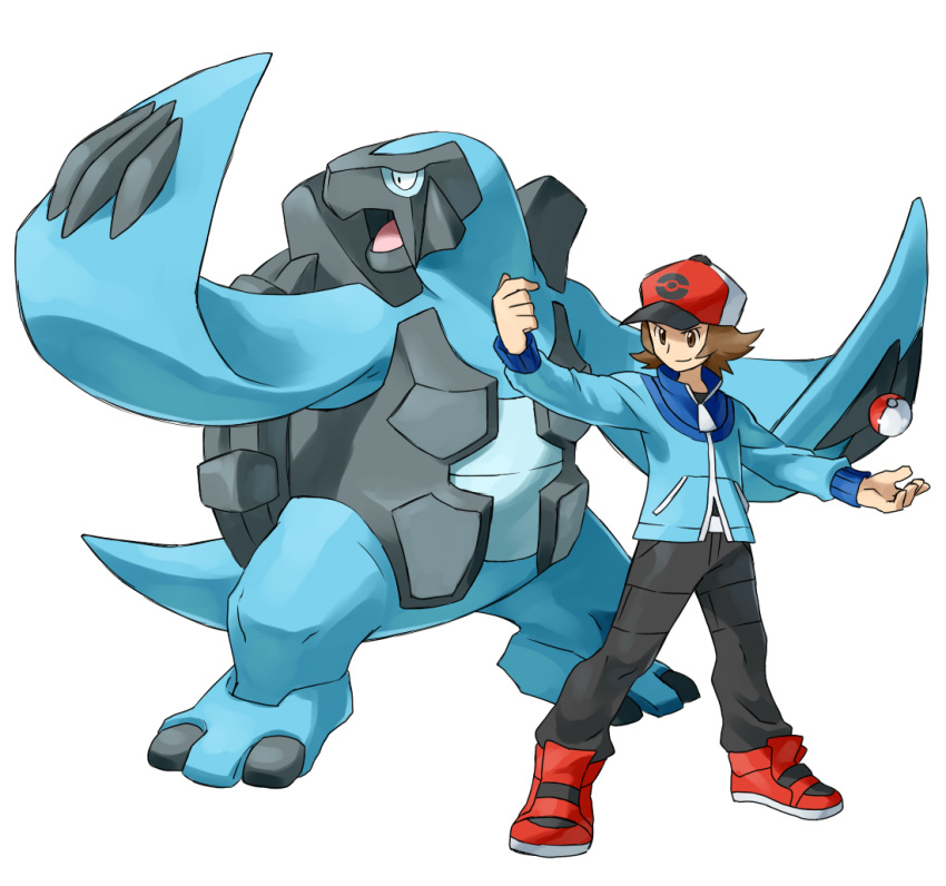 black_(pokemon) carracosta good_frog hat nintendo no_humans pokemon pokemon_(game) pokemon_bw simple_background touya_(pokemon)