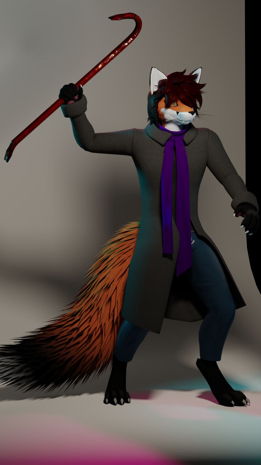 3d_(artwork) 4_toes 4k 5_fingers 9:16 absurd_res anthro biped blender_(artwork) canid canine claws clothed clothing coat crowbar digital_media_(artwork) fangs feet finger_claws fingers fox full-length_portrait fur garry's_mod grey_claws hair half-life hi_res holding_crowbar holding_object male mammal orange_eyes portrait pose rose_bursyoji rosecreates scarf simple_background solo standing teeth toe_claws toes tools topwear trenchcoat valve weapon whiskers white_background