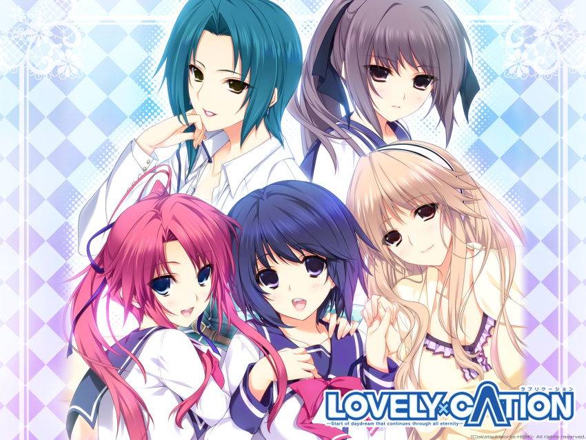 akatsuki-works amagase_yuuki iizuki_tasuku inubousaki_aya kurokawa_sera lovely_x_cation nanasawa_yuni school_uniform tsukioka_misasa wallpaper