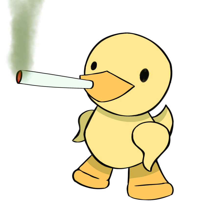 1:1 ambiguous_gender anatid anseriform avian beak bird bucky_(tgh) drugs duck hi_res marijuana mario_smoking_weed meme ralsei_smoking_blunt smoking solo tgh toony