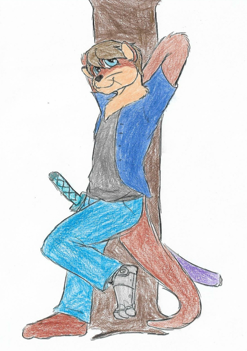 anthro hi_res katana male mammal melee_weapon mustelid ninja odysseus_otter otter robotics silent_e sword warrior weapon