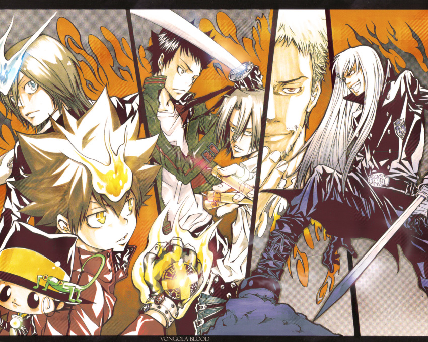 basil gokudera_hayato katekyou_hitman_reborn leon reborn sawada_iemitsu sawada_tsunayoshi superbi_squalo tagme_(character) yamamoto_takeshi