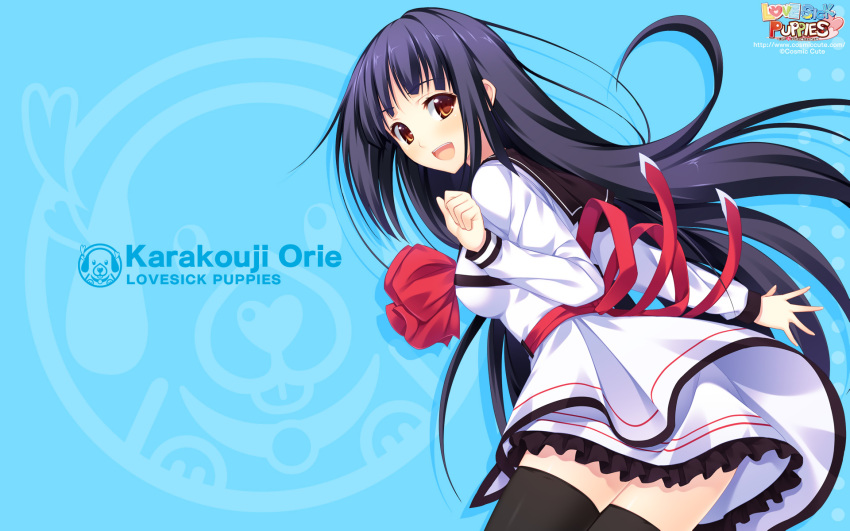 black_hair karakouji_orie long_hair love_sick_puppies sankuro seifuku thighhighs