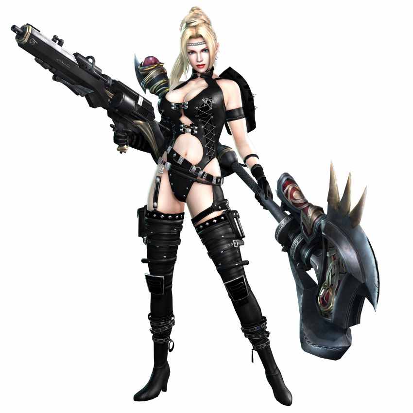 absurdres blonde_hair cg female gaiden highres koei ninja ninja_gaiden ninja_gaiden_2 rachel_(ninja_gaiden) simple_background tecmo weapon