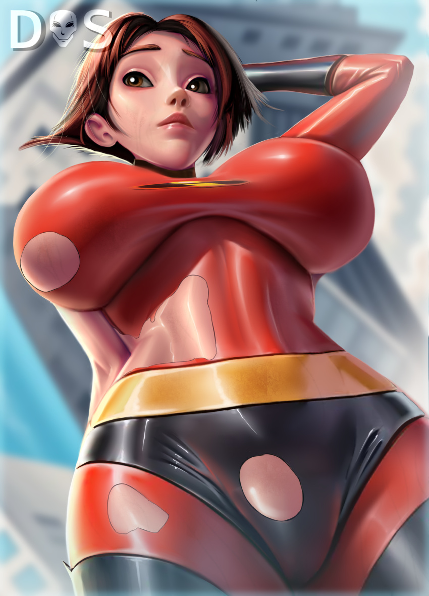 breasts disney elastigirl helen_parr highres non-web_source the_incredibles