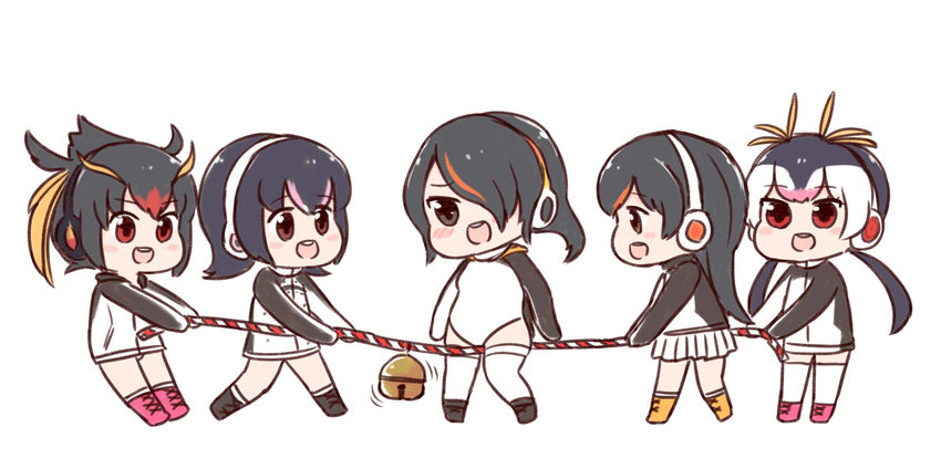 batta_(ijigen_debris) chibi emperor_penguin gentoo_penguin humboldt_penguin kemono_friends rockhopper_penguin royal_penguin thighhighs