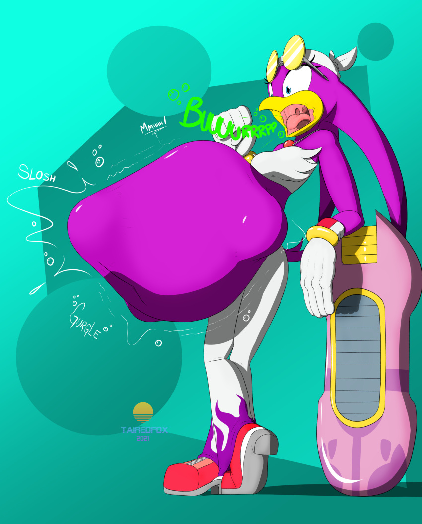 belch belching belly big_belly bird burp burp_fetish burping digestion digestion_noises female female_pred sonic_(series) sonic_riders sonic_the_hedgehog_(series) stomach swallow_(bird) tairedfox vore vore_belly wave_the_swallow