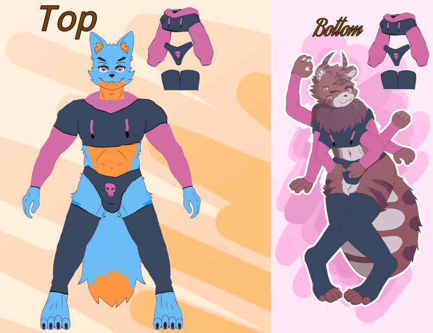 anthro canid canine clothed clothing comparison crossofoxy/me duo femboy fox hi_res male mammal meme meme_clothing spooder standing