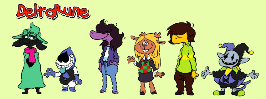 anthro barefoot better_version_at_source black_body black_fur blonde_hair blue_body bottomwear bovid brown_body brown_hair buckteeth caprine cartoon_network chart clothing coat darkner deer deltarune digital_drawing_(artwork) digital_media_(artwork) ed_edd_n_eddy eyewear fawxen feet female footwear freckled_face freckles fur glasses goat group hair hair_over_eyes hat headgear headwear hi_res human humanoid jevil_(deltarune) kris_(deltarune) lancer_(deltarune) looking_at_viewer male mammal new_world_deer noelle_holiday pants parody purple_body ralsei red_nose reindeer reptile scalie scarf shirt shoes smile smiling_at_viewer standing style_crossover susie_(deltarune) sweater teeth tongue tongue_out topwear tunic undertale_(series)