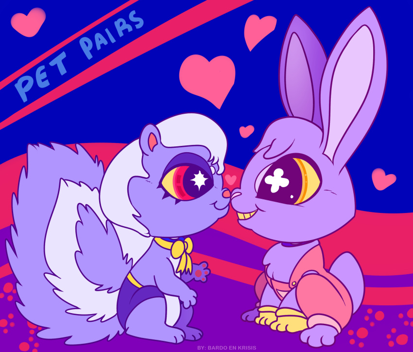 bardo_en_krisis clothing glitch_productions hasbro hi_res jax_(tadc) lagomorph leporid littlest_pet_shop mammal mephitid rabbit rabbit_ears skunk skunk_tail text the_amazing_digital_circus