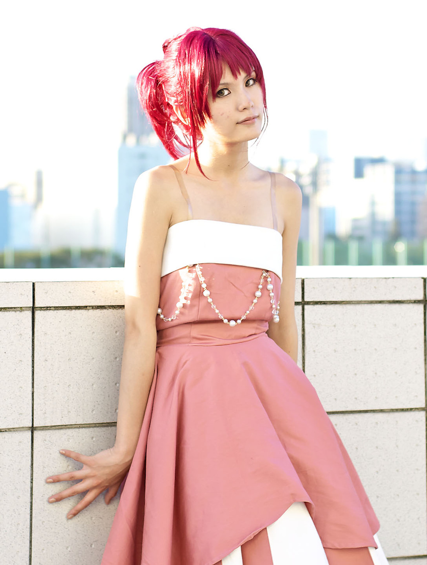 cosplay evening_gown highres hino_kahoko kiniro_no_corda kouzuki_suzuka photo red_hair red_hair