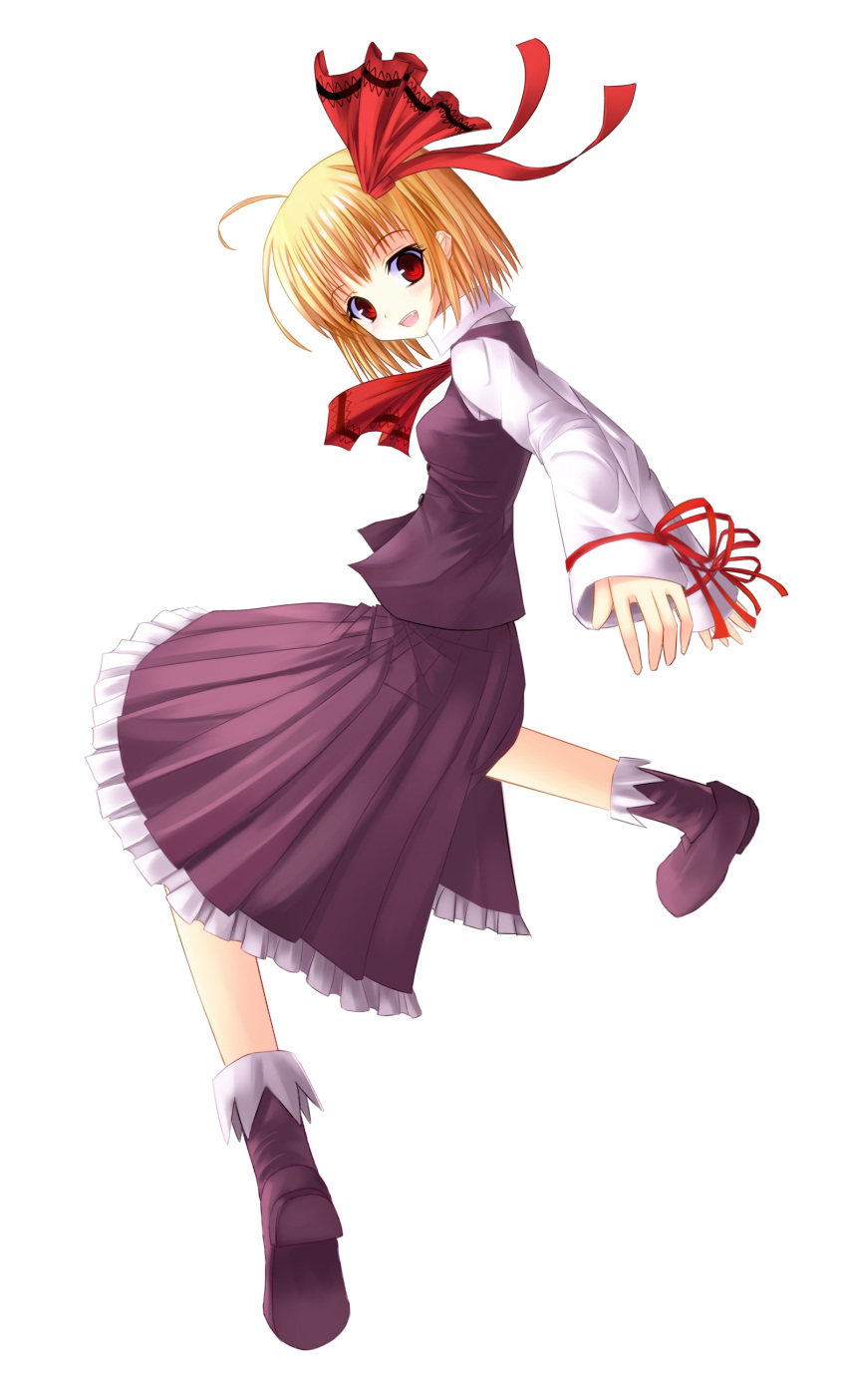 absurdres bad_id bad_pixiv_id blonde_hair female full_body hair_ribbon highres niboss red_eyes ribbon rumia short_hair solo touhou transparent_background