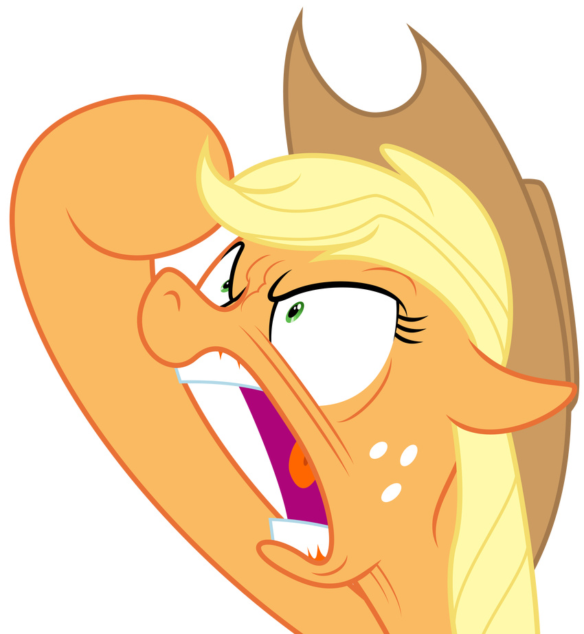 2015 absurd_res alpha_channel angry applejack_(mlp) earth_pony equid equine female feral friendship_is_magic hasbro hi_res horse mammal masemj my_little_pony pony simple_background solo transparent_background