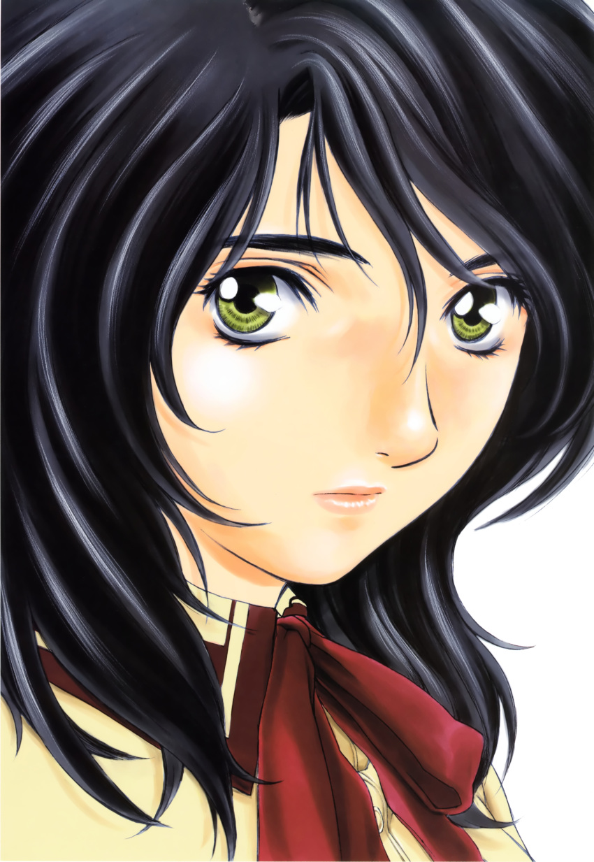 absurdres black_hair female highres kobayashi_hiyoko non-web_source official_art peridot_(manga) photoshop_(medium) solo suruga_mahiru yellow_eyes