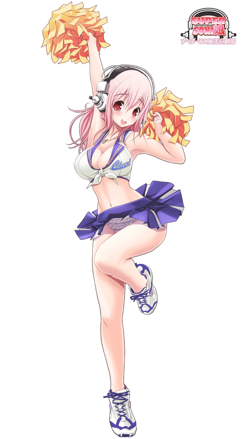 cheerleader headphones mag_kan pantsu skirt_lift sonico super_sonico v-mag