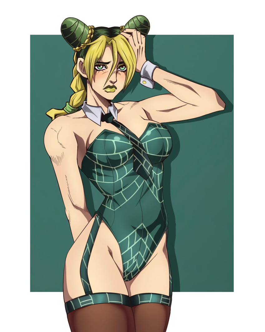 1girls female female_only fully_clothed jojo's_bizarre_adventure jolyne_kujo lingerie looking_at_viewer medium_breasts ph4ntom.p1stol posing solo stone_ocean tagme