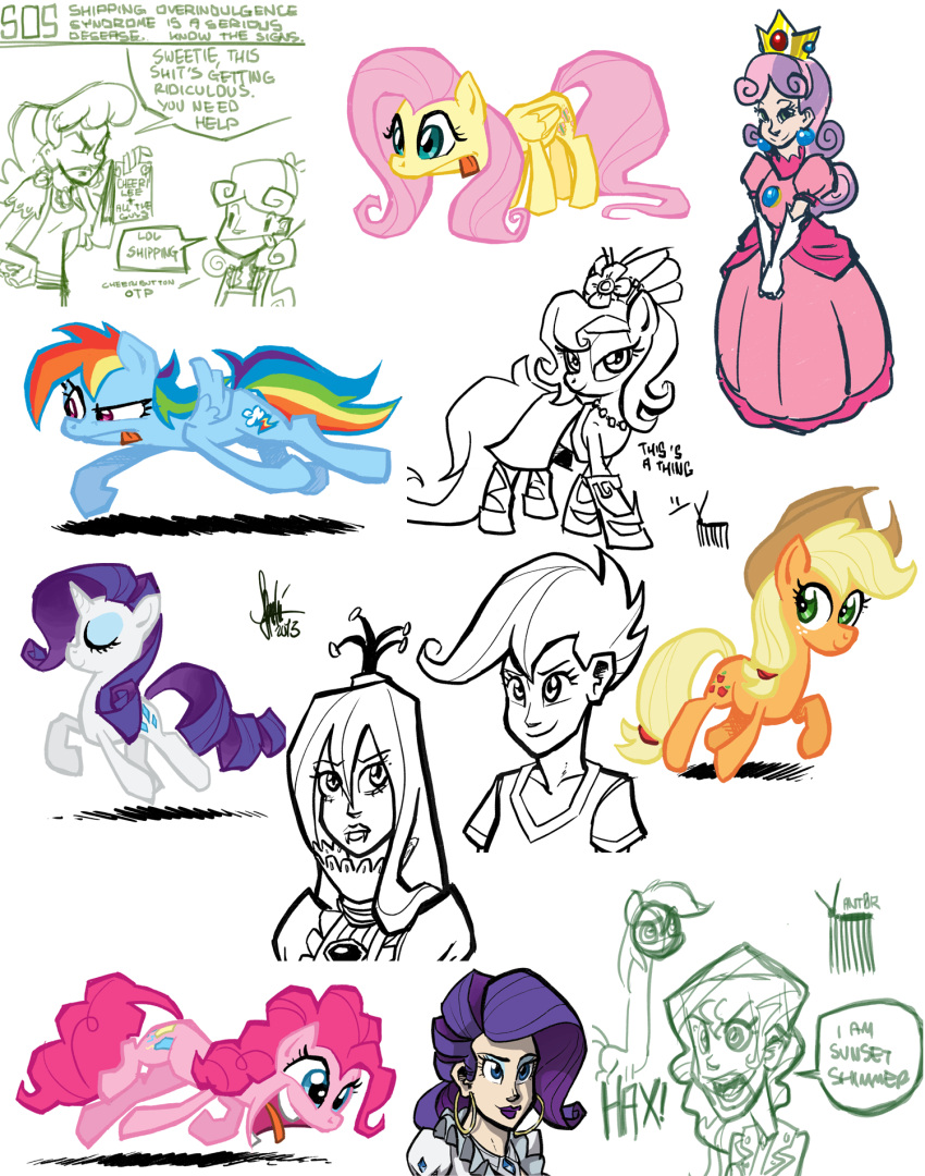 2014 ant applejack_(mlp) armwear arthropod blonde_hair blue_body blue_eyes blue_eyeshadow blue_feathers blue_fur button_mash_(mlp) changeling cheerilee_(mlp) clothing cowboy_hat crossover crown cutie_mark dialogue dress earth_pony elbow_gloves english_text equestria_girls equid equine eyeshadow fangs feathered_wings feathers female flower fluttershy_(mlp) freckles friendship_is_magic fur gloves gold_(metal) green_eyes group hair handwear hasbro hat headgear headwear hi_res horn horse human hymenopteran insects lipstick long_neck makeup male mammal mario_bros multicolored_hair my_little_pony mythological_creature mythological_equine mythology nintendo open_mouth pegasus piercing pink_hair pinkie_pie_(mlp) plant pony princess princess_peach pupils purple_eyes purple_hair purple_lipstick queen_chrysalis_(mlp) rainbow_dash_(mlp) rainbow_hair rarity_(mlp) royalty simple_background sketch slit_pupils sunset_shimmer_(eg) sweetie_belle_(mlp) teeth text theartrix tongue tongue_out unicorn white_background wings