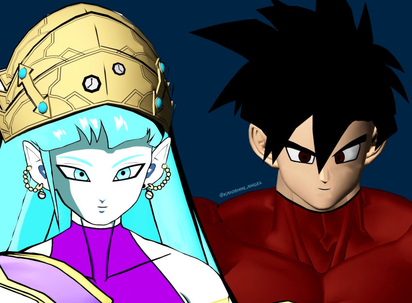 aeos agios aios aiosu ambiguous_gender blue_body blue_eyes blue_hair dragon_ball dragonballheroes goddess henry kaioshin_angel ladyaeos super_dragon_ball_heroes supreme_kai_of_time