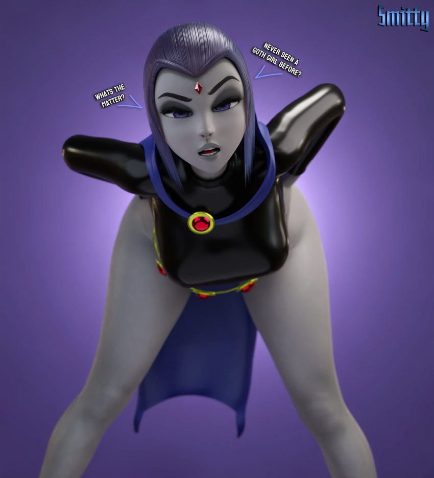 1girls 3d 3d_(artwork) belt breasts cambion cloak dc dc_comics demon demon_girl digital_media_(artwork) eyelashes female female_focus female_only fully_clothed grey-skinned_female grey_body grey_skin hair half_demon hourglass_figure human humanoid large_breasts latex legs leotard light-skinned_female light_skin lips pale-skinned_female pale_skin purple_hair rachel_roth raven_(dc) remake short_hair smitty34 solo sorceress superhero superheroine teen_titans thick_thighs thighs upper_body voluptuous wide_hips