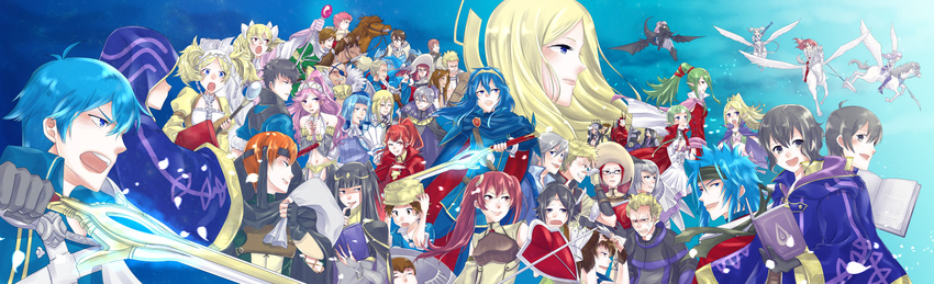 6+boys 6+girls anna_(fire_emblem) armor aversa_(fire_emblem) bald bandana basilio_(fire_emblem) black_eyes black_hair blonde_hair blue_eyes blue_hair book brady_(fire_emblem) brown_eyes brown_hair bucket cape cherche_(fire_emblem) chrom_(fire_emblem) closed_eyes commentary_request cordelia_(fire_emblem) cynthia_(fire_emblem) dark_skin donnel_(fire_emblem) dragon dress dual_persona emmeryn_(fire_emblem) everyone falchion_(fire_emblem) fire_emblem fire_emblem:_mystery_of_the_emblem fire_emblem_awakening flavia_(fire_emblem) frederick_(fire_emblem) gaius_(fire_emblem) gangrel_(fire_emblem) gerome_(fire_emblem) glasses green_eyes green_hair gregor_(fire_emblem) hair_ornament hat henry_(fire_emblem) highres ichino_tomizuki inigo_(fire_emblem) kellam_(fire_emblem) kjelle_(fire_emblem) laurent_(fire_emblem) libra_(fire_emblem) lissa_(fire_emblem) lon'qu_(fire_emblem) long_hair lucina_(fire_emblem) maribelle_(fire_emblem) miriel_(fire_emblem) morgan_(female)_(fire_emblem) morgan_(fire_emblem) morgan_(male)_(fire_emblem) multiple_boys multiple_girls nah_(fire_emblem) noire_(fire_emblem) nowi_(fire_emblem) olivia_(fire_emblem) orange_hair owain_(fire_emblem) panne_(fire_emblem) pegasus pegasus_knight_uniform_(fire_emblem) pink_hair ponytail red_eyes red_hair ricken_(fire_emblem) robe robin_(fire_emblem) robin_(male)_(fire_emblem) say'ri_(fire_emblem) severa_(fire_emblem) short_hair smile stahl_(fire_emblem) sully_(fire_emblem) sumia_(fire_emblem) sword tharja_(fire_emblem) tiara tiki_(adult)_(fire_emblem) tiki_(fire_emblem) twintails vaike_(fire_emblem) virion_(fire_emblem) walhart_(fire_emblem) weapon white_hair wings witch_hat wizard_hat wyvern yarne_(fire_emblem) yen'fay_(fire_emblem)