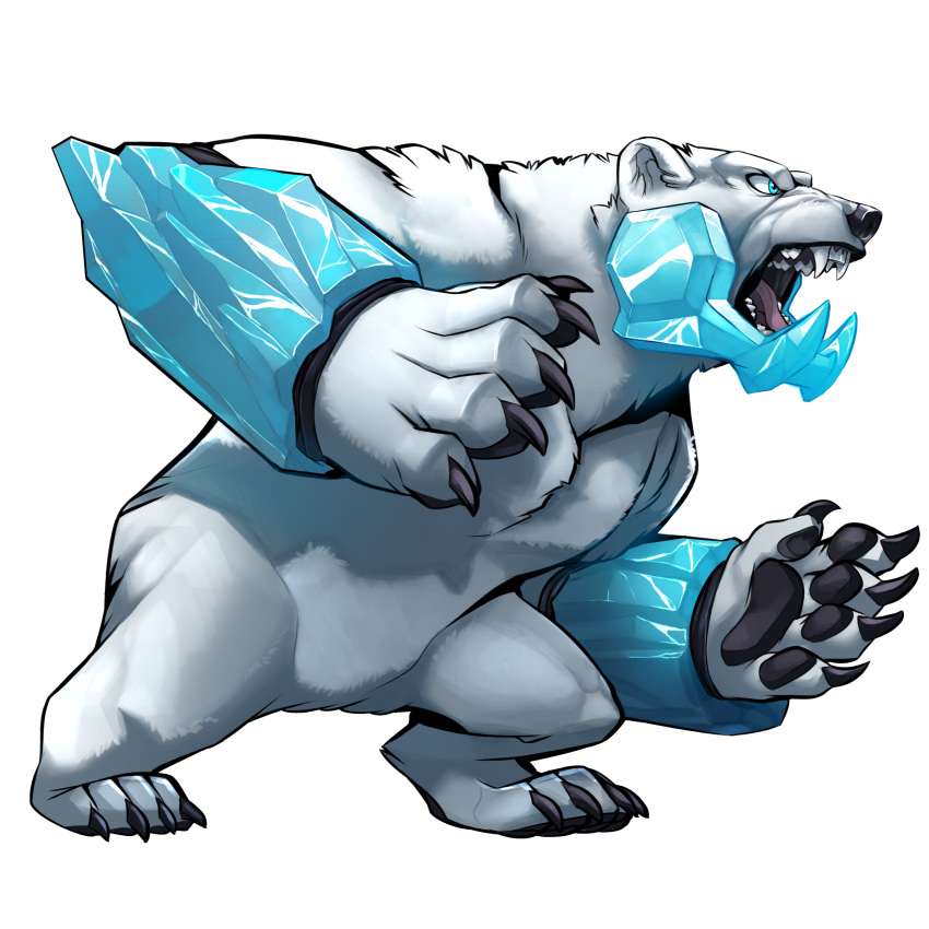 1:1 absurd_res action_pose alpha_channel angry avoid_posting bear elranno etalus feral hi_res ice male mammal official_art open_mouth paws pose prosthetic rivals_of_aether simple_background solo teeth_showing transparent_background