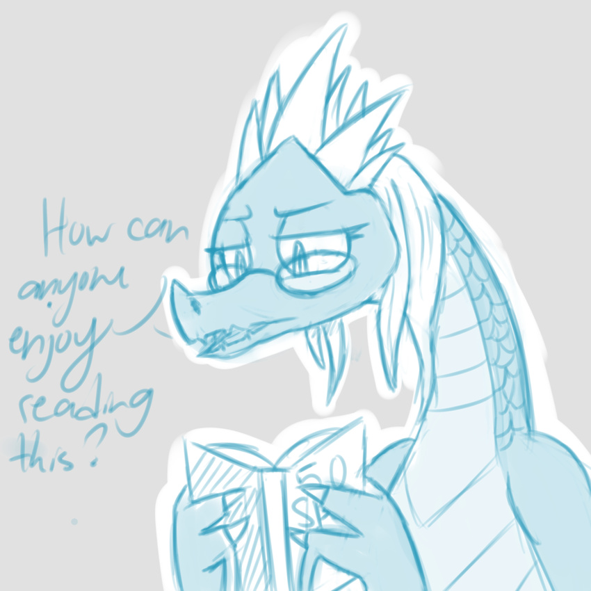 1:1 auroth_the_winter_wyvern book claws dialogue dota dragon english_text european_mythology eyewear female glasses hair hi_res hitsuji mythological_creature mythological_scalie mythology scales scalie solo text western_dragon wyvern