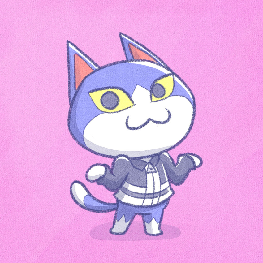 2023 :3 animal_crossing anthro barefoot big_head black_clothing black_jacket black_topwear blue_body blue_fur cel_shading chibi closed_smile clothing countershade_arms countershade_face countershade_feet countershade_tail countershade_torso countershading digital_media_(artwork) dipstick_tail domestic_cat featureless_crotch featureless_feet featureless_hands feet felid feline felis full-length_portrait fur gesture hi_res jacket jacket_only male mammal markings metagamemike mouth_closed multicolored_body multicolored_clothing multicolored_fur multicolored_topwear nintendo on_model portrait shaded shadow shrug smile solo standing tail tail_markings three-quarter_view tom_(animal_crossing) topwear two_tone_body two_tone_clothing two_tone_fur two_tone_jacket two_tone_topwear white_body white_clothing white_countershading white_fur white_jacket white_topwear yellow_sclera zipper