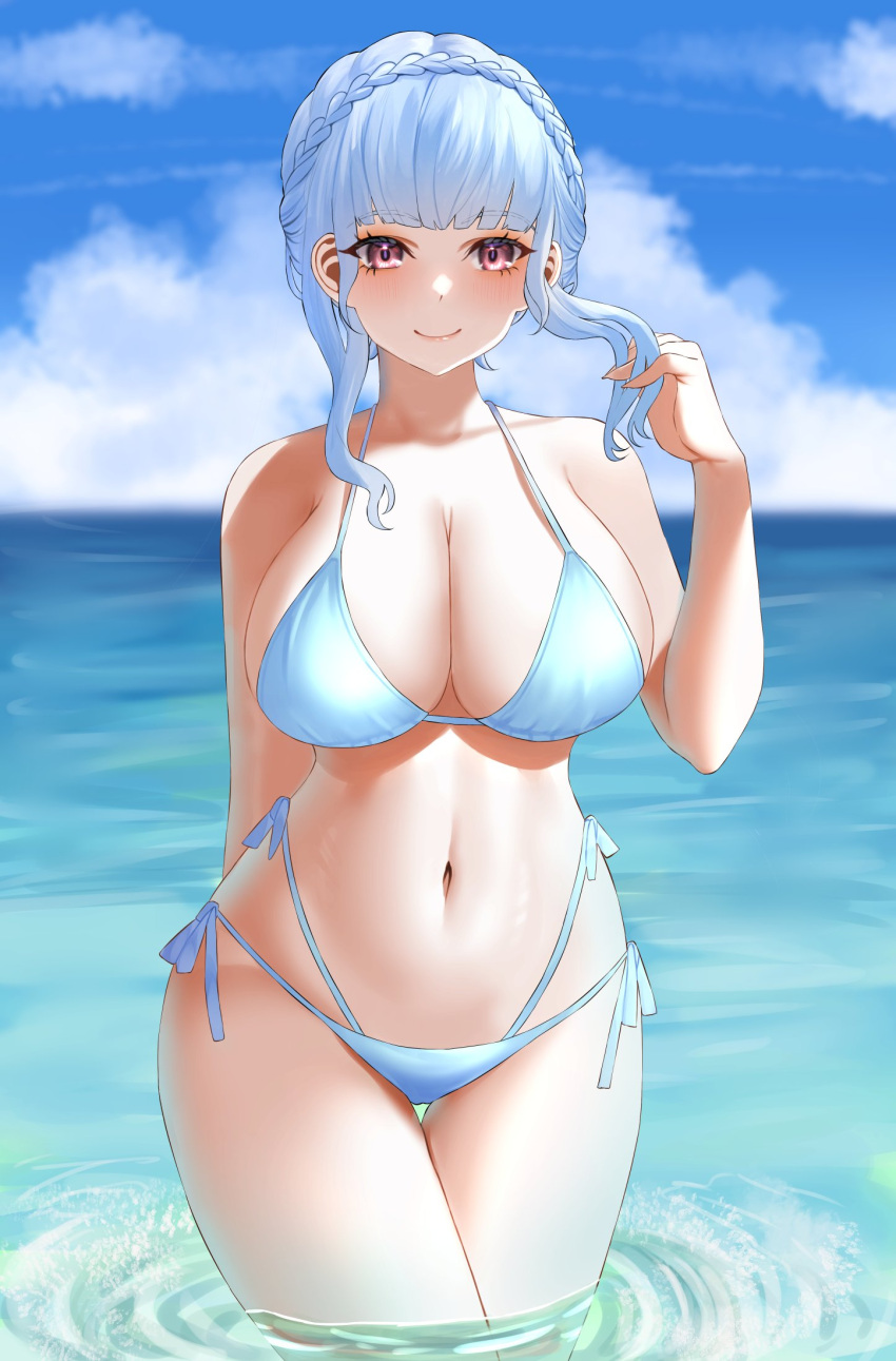 alternate_costume beach bikini blue_bikini blue_swimsuit breasts female female_only fire_emblem fire_emblem:_three_houses genm7 marianne_von_edmund nintendo solo swimsuit