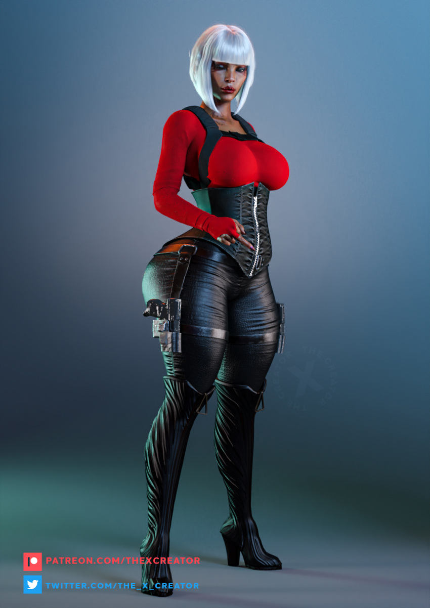 1girls 3d 3d_(artwork) alternate_costume alternate_hairstyle alternate_version_at_source alternate_version_available apex_legends big_ass big_butt bubble_ass bubble_butt clothed curvaceous curves curvy curvy_body curvy_female curvy_figure curvy_hips dark-skinned_female dark_skin enormous_ass enormous_butt female female_focus female_only fully_clothed high_heel_boots high_heels large_ass latina loba loba_(apex_legends) loba_andrade makeup patreon_username respawn_entertainment short_hair small_waist solo solo_female solo_focus standing tan tan_body tan_skin the_x_creator thick thick_ass thick_thighs thigh_highs thighhighs thighs twitter_username white_hair wide_hips