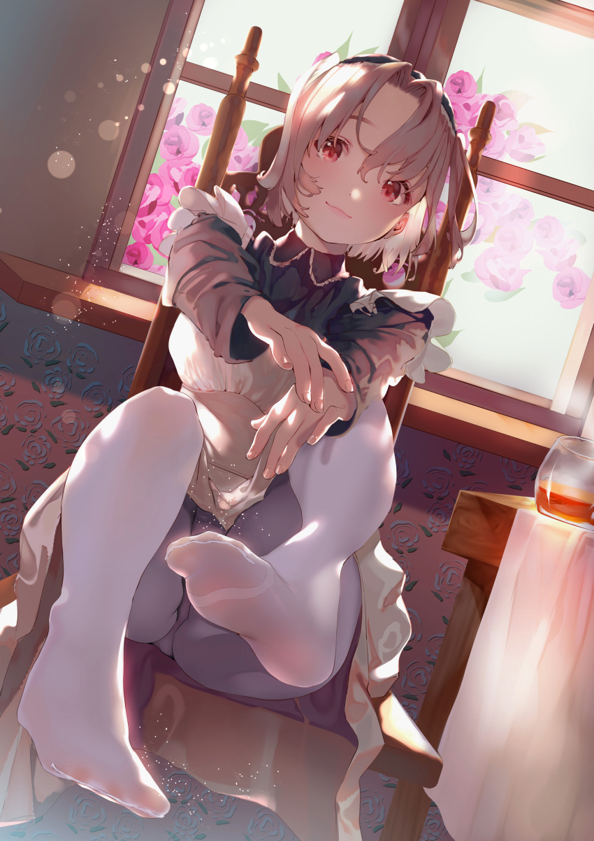 feet inushima maid pantyhose see_through skirt_lift tagme