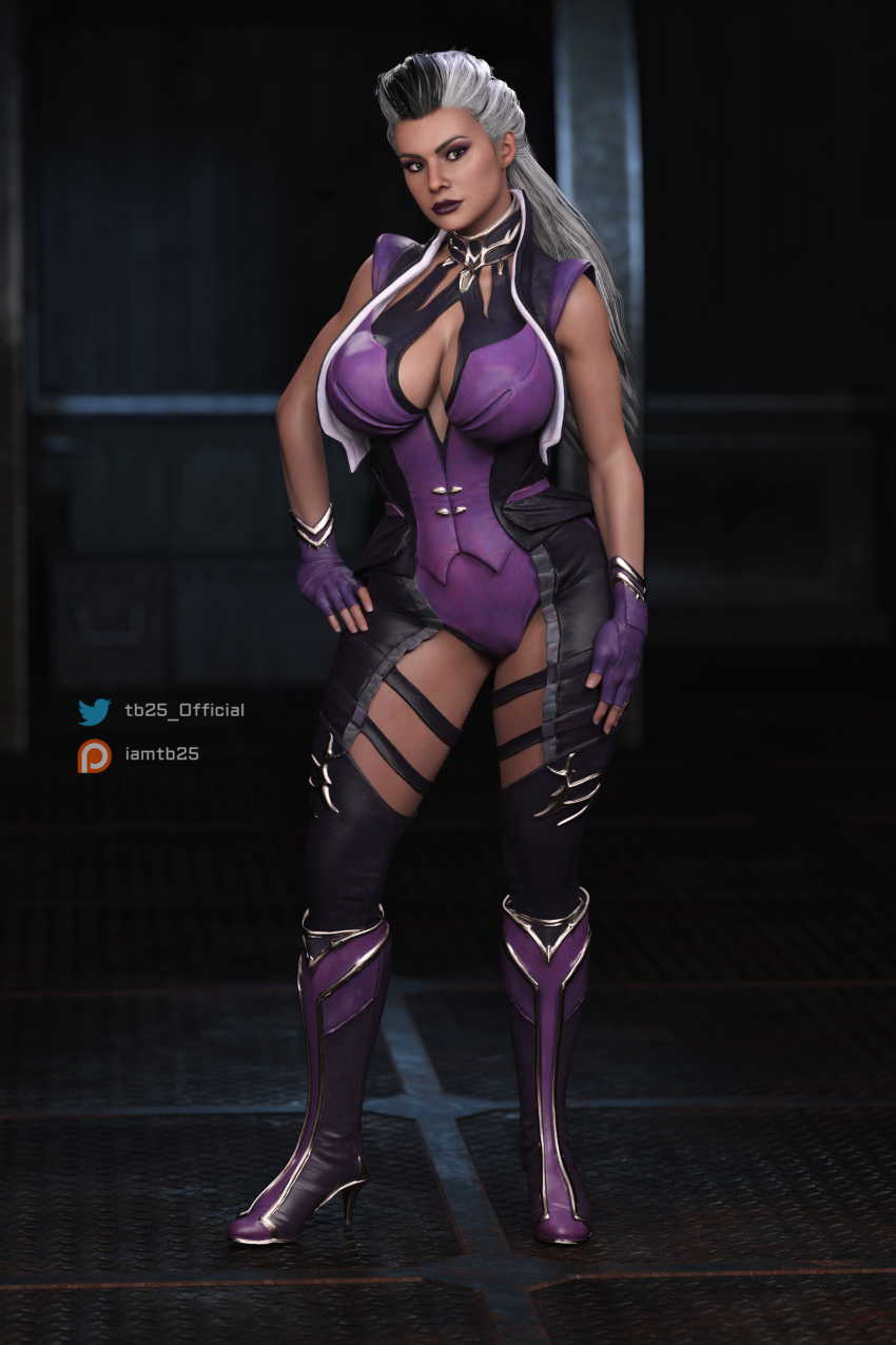 1girls 3d ass big_ass big_breasts breasts female female_only fully_clothed large_breasts mature milf mortal_kombat mortal_kombat_11 patreon_username sindel solo tb25 thick_thighs twindel twitter_username two_tone_hair