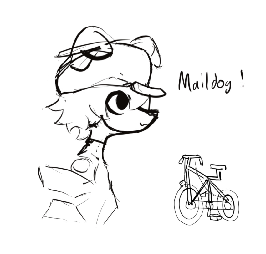 anthro bike_(disambiguation) canid canine canis clothing domestic_dog ear female hair hat headgear headwear jacket lonecube_(artist) mammal solo topwear