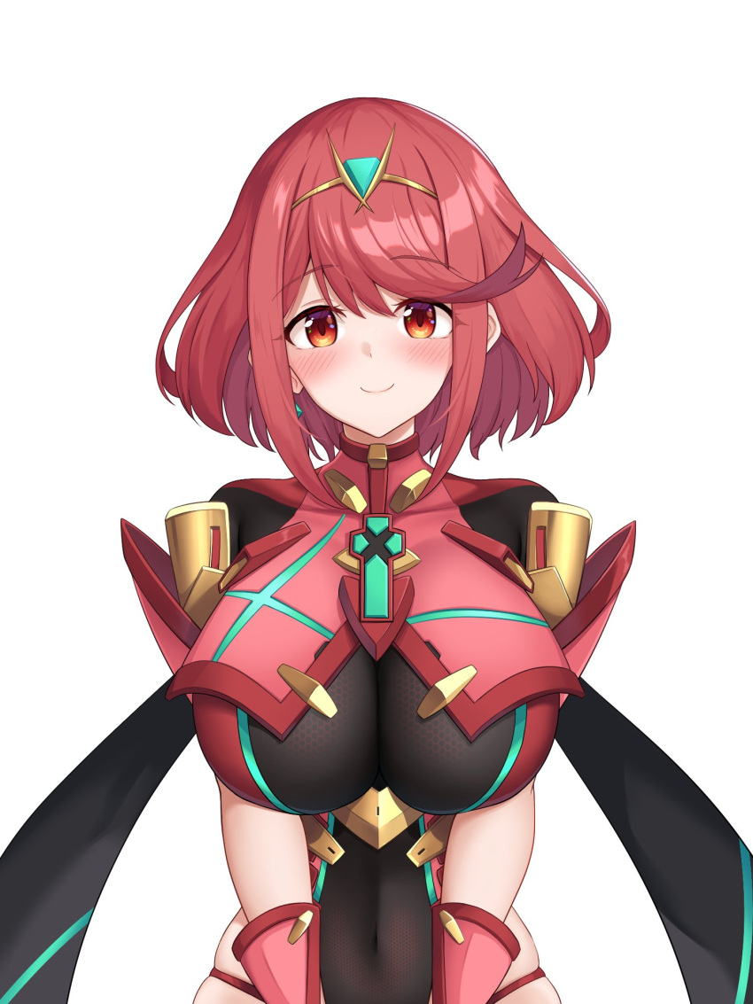 1girls big_breasts blush breasts core_crystal female female_only huge_breasts innocent large_breasts looking_at_viewer nintendo no_sex plump_breasts presenting pyra red_eyes red_hair reirall smile solo solo_female tagme xenoblade_(series) xenoblade_chronicles_2