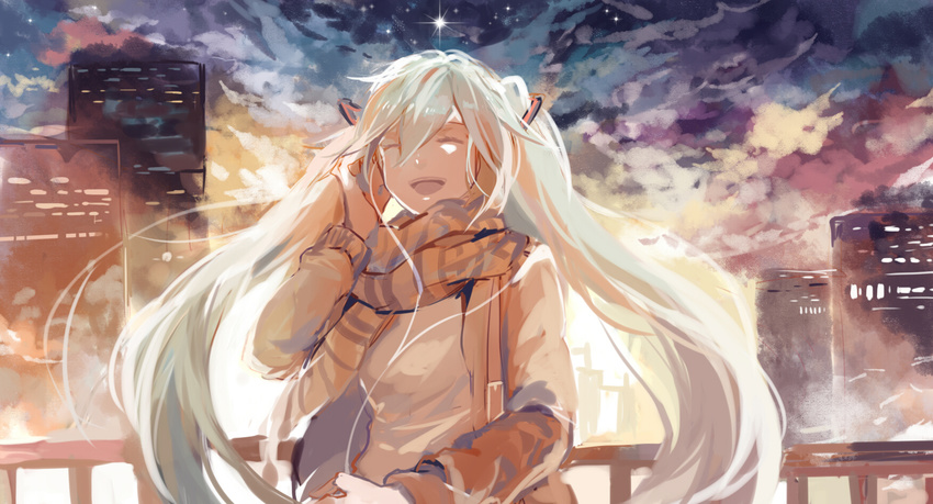 azalea hatsune_miku scarf twintails vocaloid