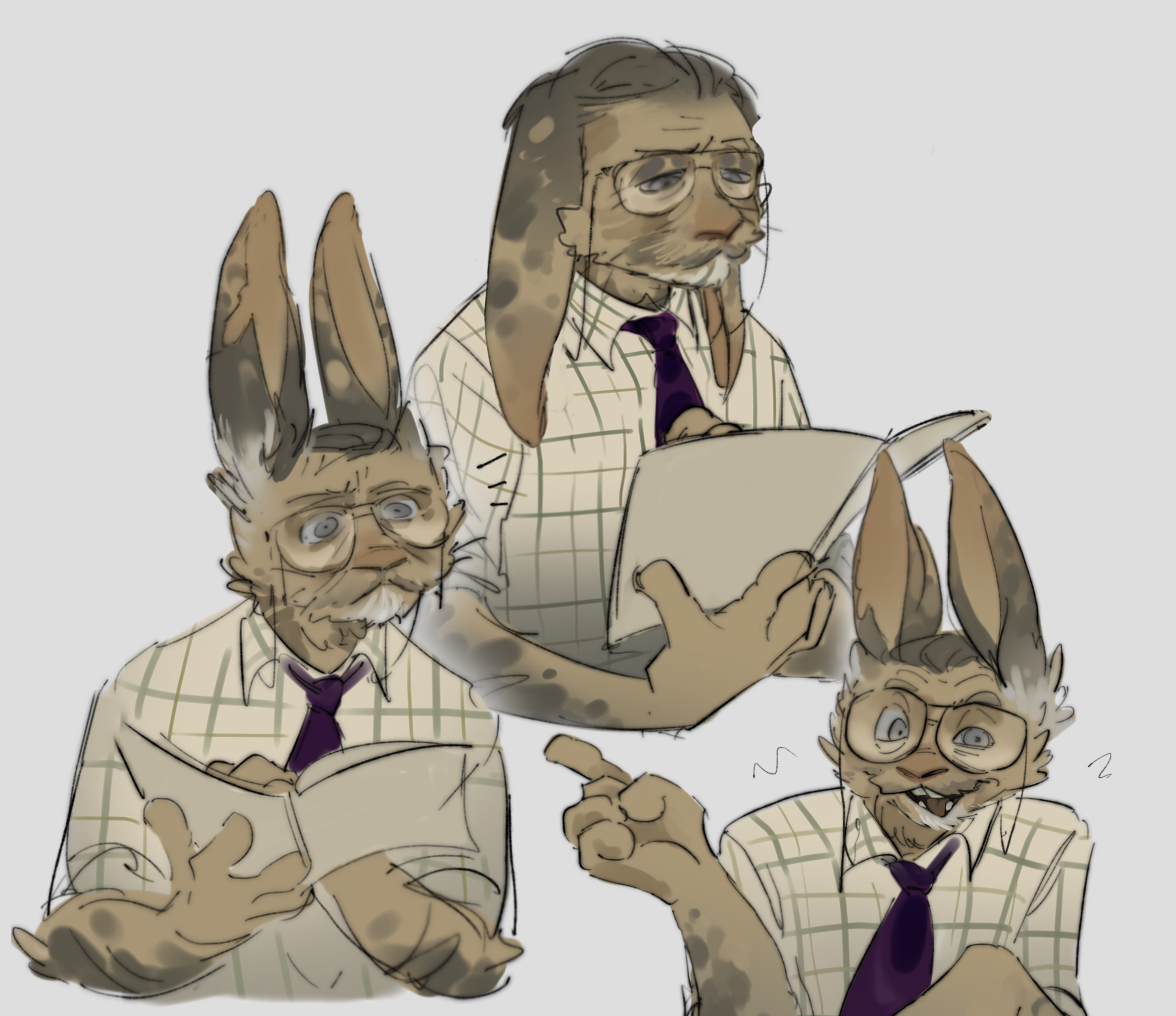 2023 absurd_res alternate_species anthro bow_tie clothed clothing digital_media_(artwork) eyewear five_nights_at_freddy's five_nights_at_freddy's_(film) furrification glasses grey_eyes hi_res lagomorph leporid male mammal matthew_lillard mature_male rabbit scottgames solo ss0v3l william_afton_(fnaf)