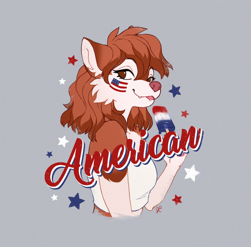 2021 anthro breasts brown_eyes brown_hair canid canine canis clothed clothing digital_media_(artwork) domestic_dog female hair mammal smile solo thelupinprincess