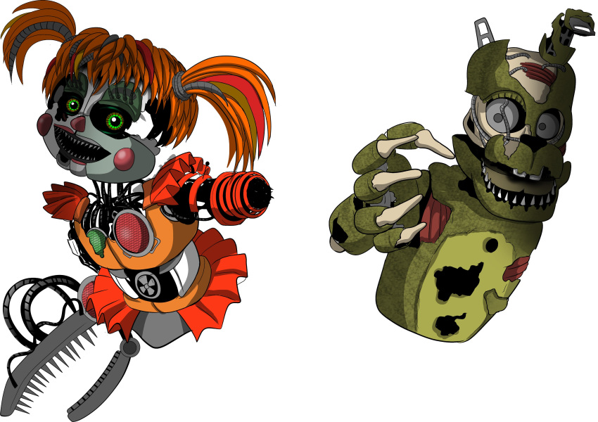 2018 absurd_res animatronic creepy digital_media_(artwork) female five_nights_at_freddy's freddy_fazbear's_pizzeria_simulator hi_res humanoid lagomorph leporid machine mammal rabbit robot scottgames scrap_baby_(fnaf) scraptrap_(fnaf) shu_20625 ultimate_custom_night william_afton_(fnaf)