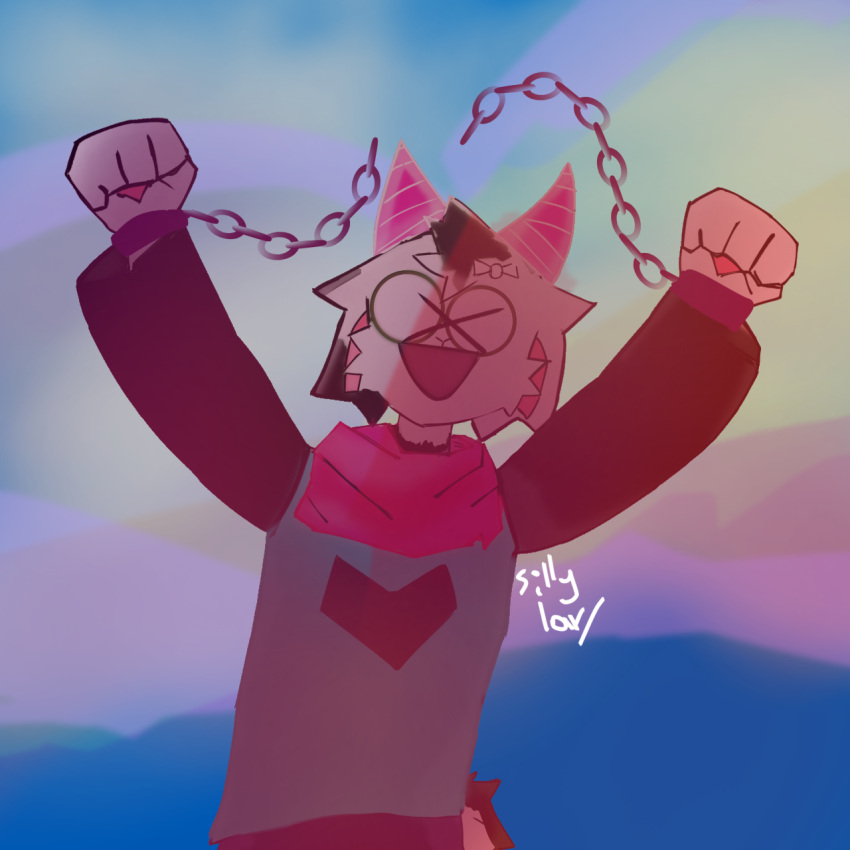 1:1 anthro bovid caprine deltarune digital_media_(artwork) eyewear fluffy glasses goat happy hi_res male mammal meme ralsei redesign redesigned scarf shaded silly sillylar solo undertale_(series)