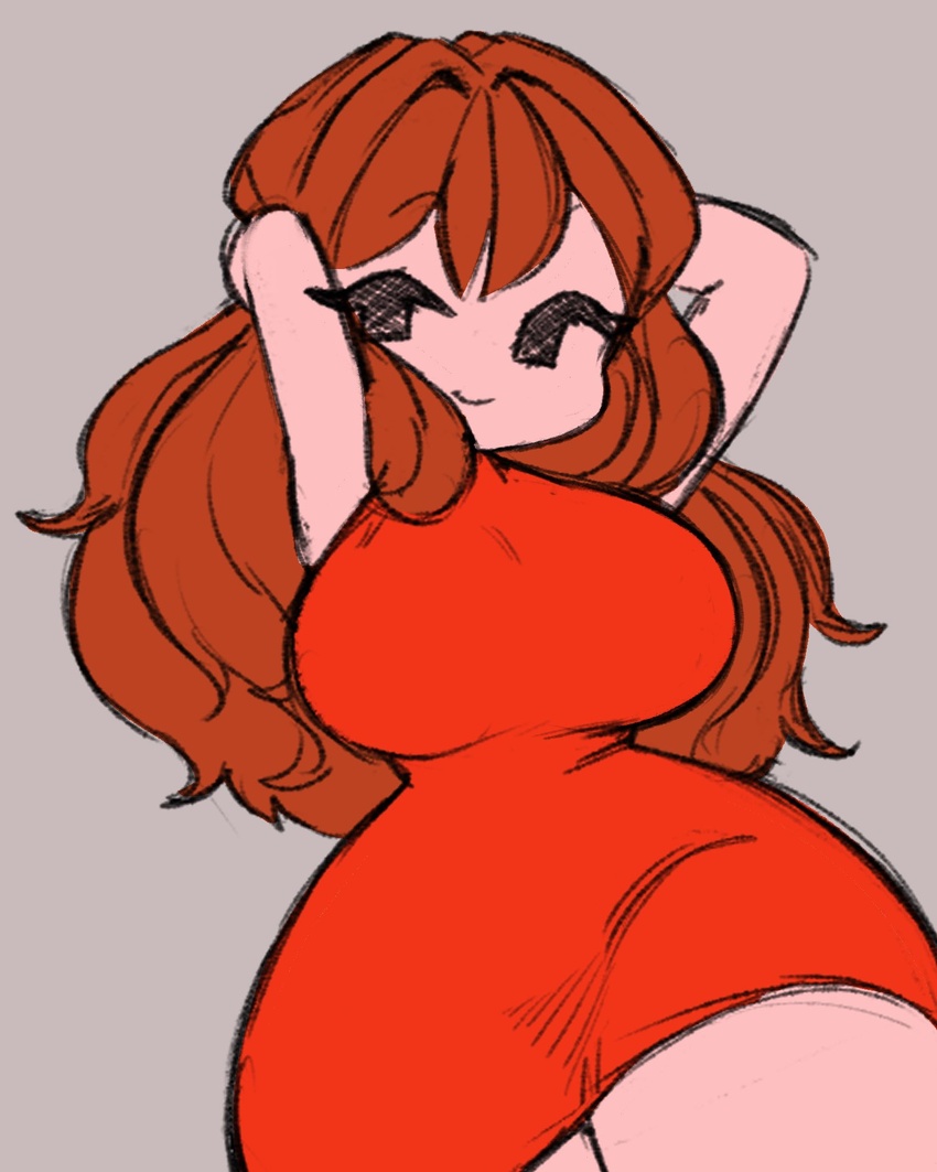 1female 1girls 5hitzzzu auburn_hair big_breasts big_thighs boombita breasts female_focus female_only friday_night_funkin funcu funculicious girlfriend_(friday_night_funkin) looking_at_viewer meatcuteshii newgrounds pinkbobatoo skiddioop smile smiling smiling_at_viewer stereodaddy thick_thighs thighs