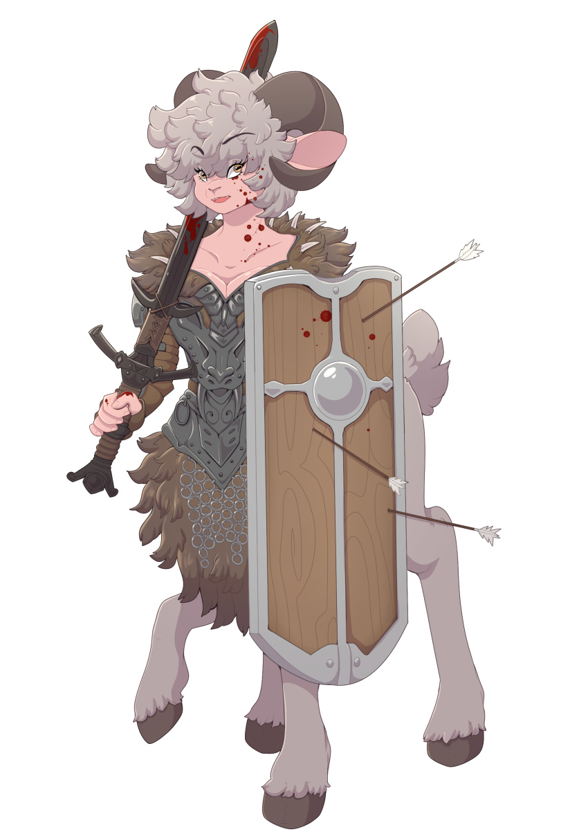 absurd_res alpha_channel anthro big_breasts bovid bovid_horn bovid_taur breasts caprine caprine_horn caprine_taur female fluffymommabear hair hi_res horn lexy_the_sheep_taur mammal mammal_taur ram_horn sheep sheep_taur solo taur white_hair yellow_eyes