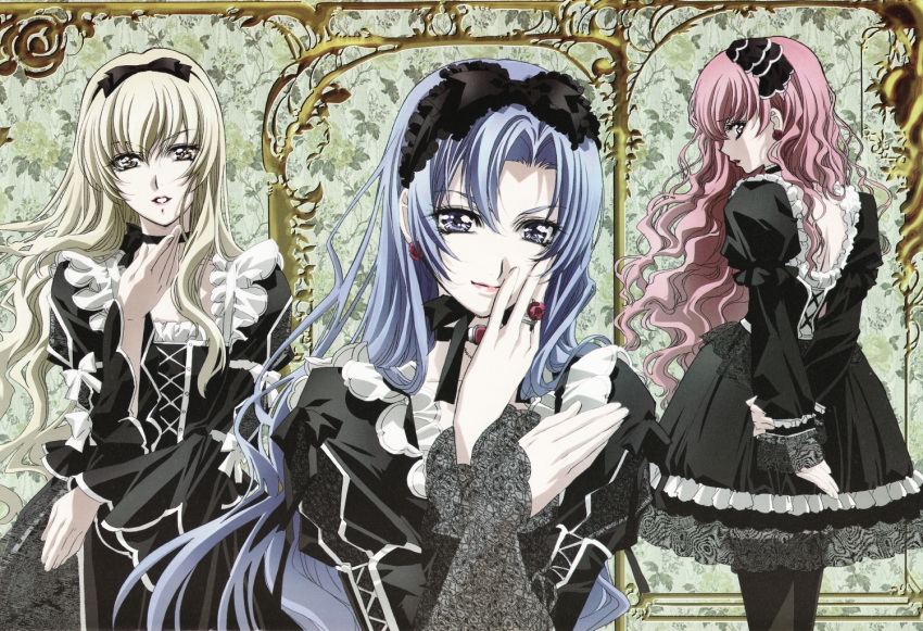 3boys gothic_lolita kouno_tooru lolita_fashion male_focus multiple_boys nakajima_atsuko otoko_no_ko princess_princess shihoudani_yuujirou yutaka_mikoto