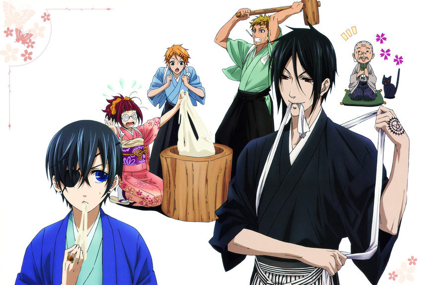 bard ciel_phantomhive eyepatch finnian kuroshitsuji megane meirin sebastian_michaelis tanaka