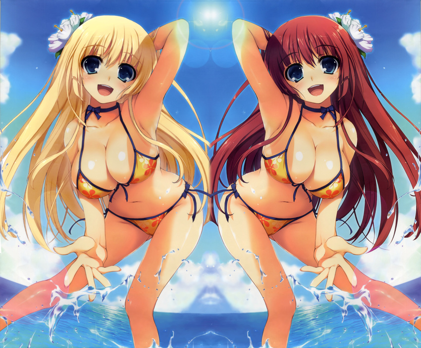 bikini cleavage detexted mugenkidou photoshop swimsuits tomose_shunsaku wallpaper