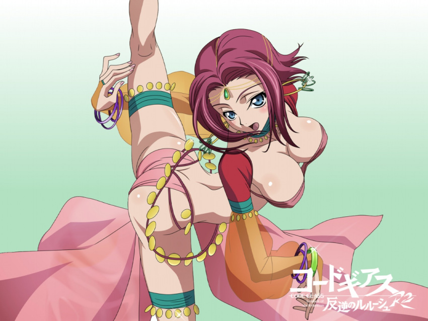 blue_eyes code_geass dance dancing kallen_stadtfeld open_mouth oppai red_hair tagme