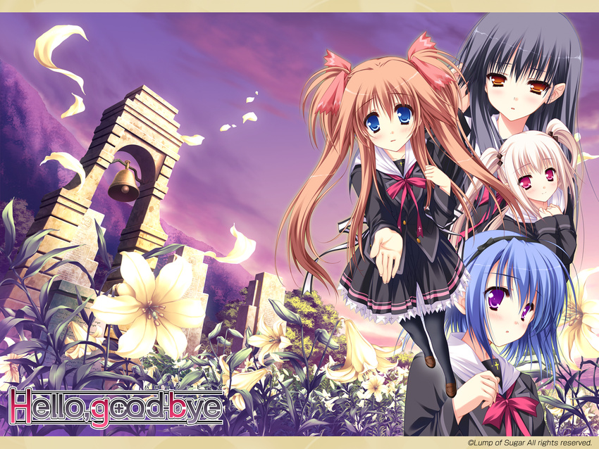 flowers group hello_good-bye hiiragi_koharu moekibara_fumitake rindou_natsume saotome_suguri seifuku yukishiro_may